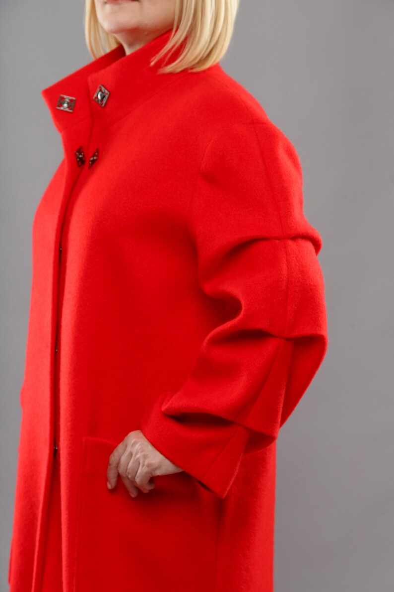 Cozy loose fitting warm cashmere woman coat