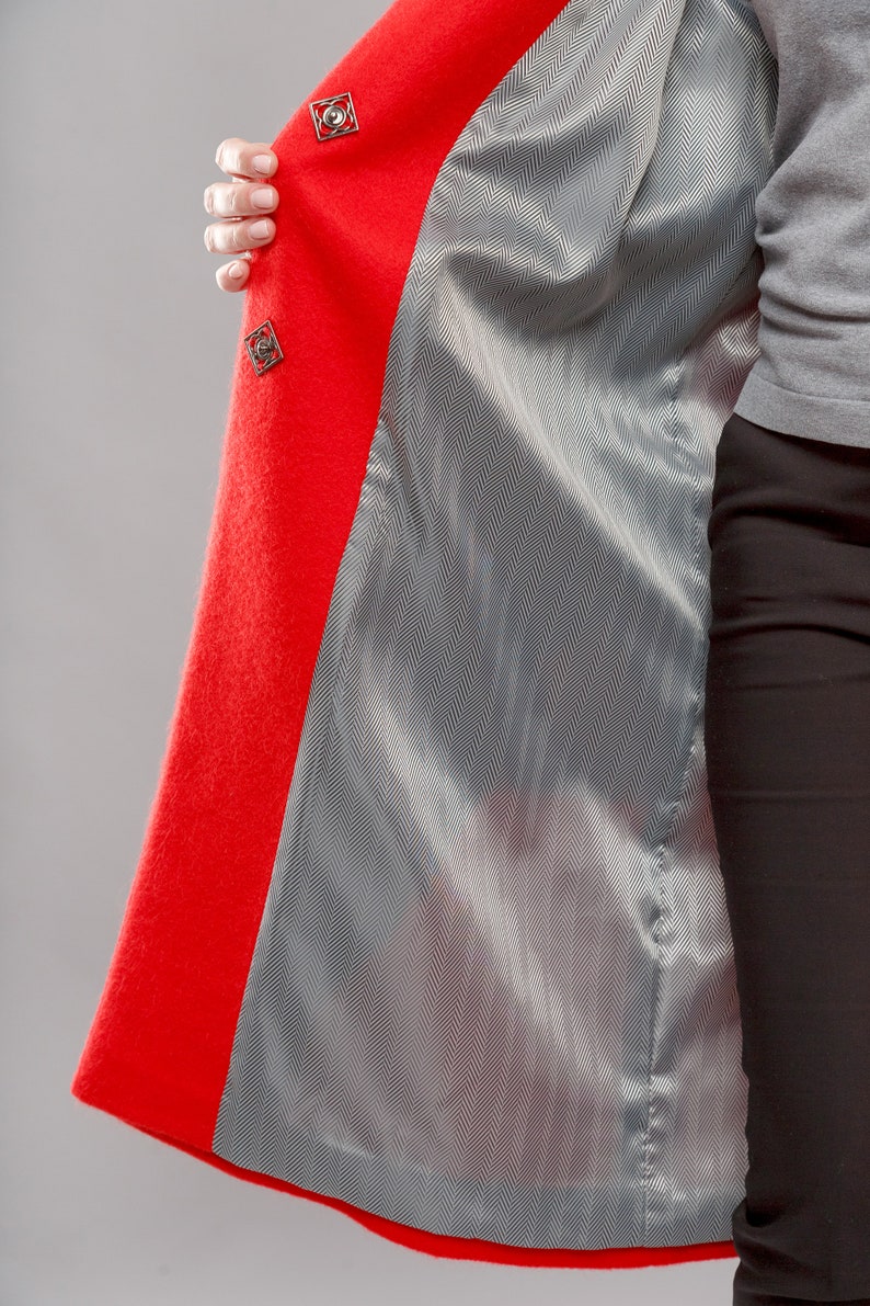 Cozy loose fitting warm cashmere woman coat