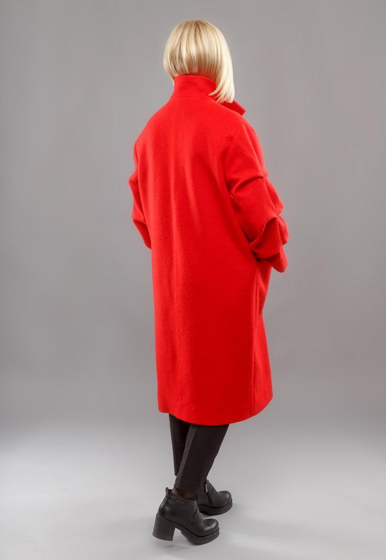 Cozy loose fitting warm cashmere woman coat