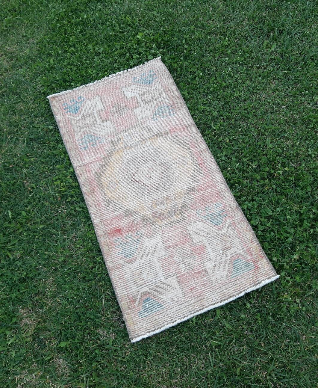 Bohemian Bathroom rug Turkish wool rug Rustic decor rug Etsy