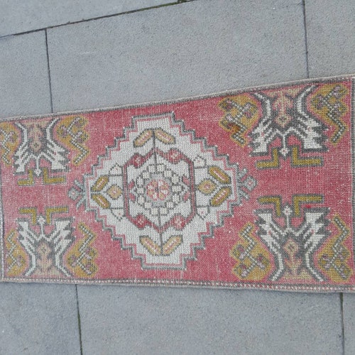 Handmade Turkish nomad rug. Old organic antique large rug. outlets Low pile distressed bathroom rug. 3'0