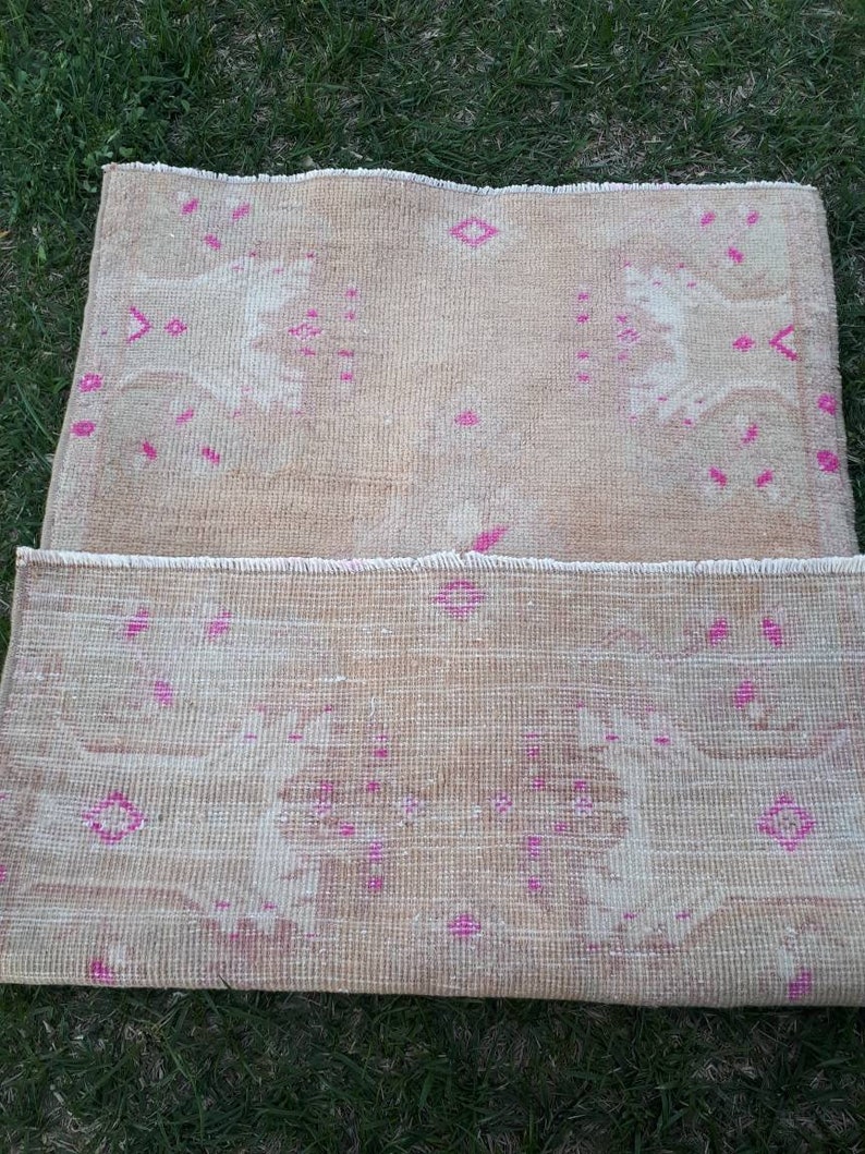 Turkish pastel color doormat rug. Low Pile bathroom rug ...