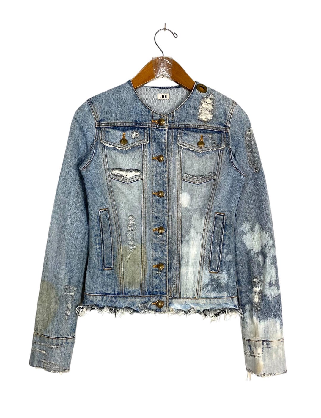 Le Grand Bleu (LGB) Bleach Distressed Denim Jacket Made in Japan