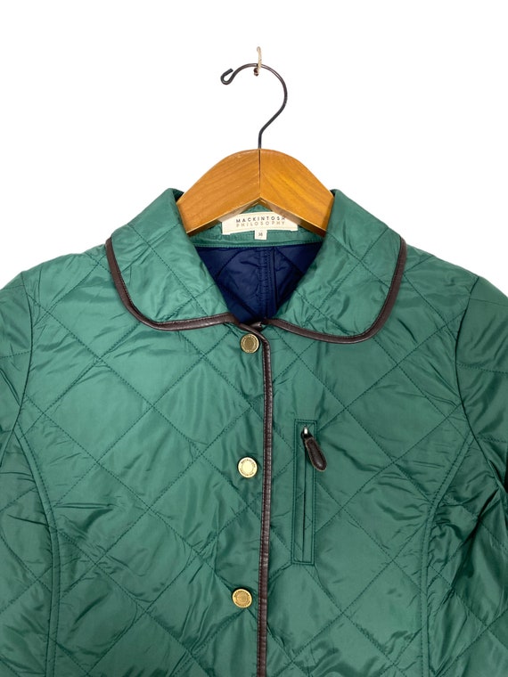 Vintage Mackintosh Philosophy Green Quilted Coat … - image 3