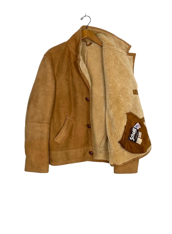 Vintage Schott Suede Leather Sherling Jacket Made in Usa Men