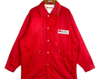 Vintage Malboro World Championship Team Parka Herr Stor Storlek Sällsynt