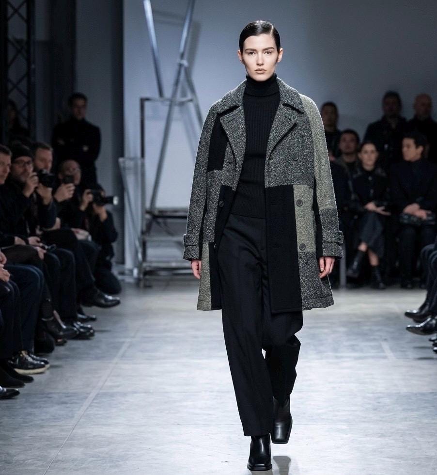 tricot COMME des GARÇONS / Wool Coat Vintage Comme Des Garcons Tricot Patchwork Wool Coat Made in Japan