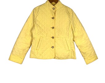 Chaqueta acolchada vintage Ralph Lauren amarilla para mujer, talla mediana, rara