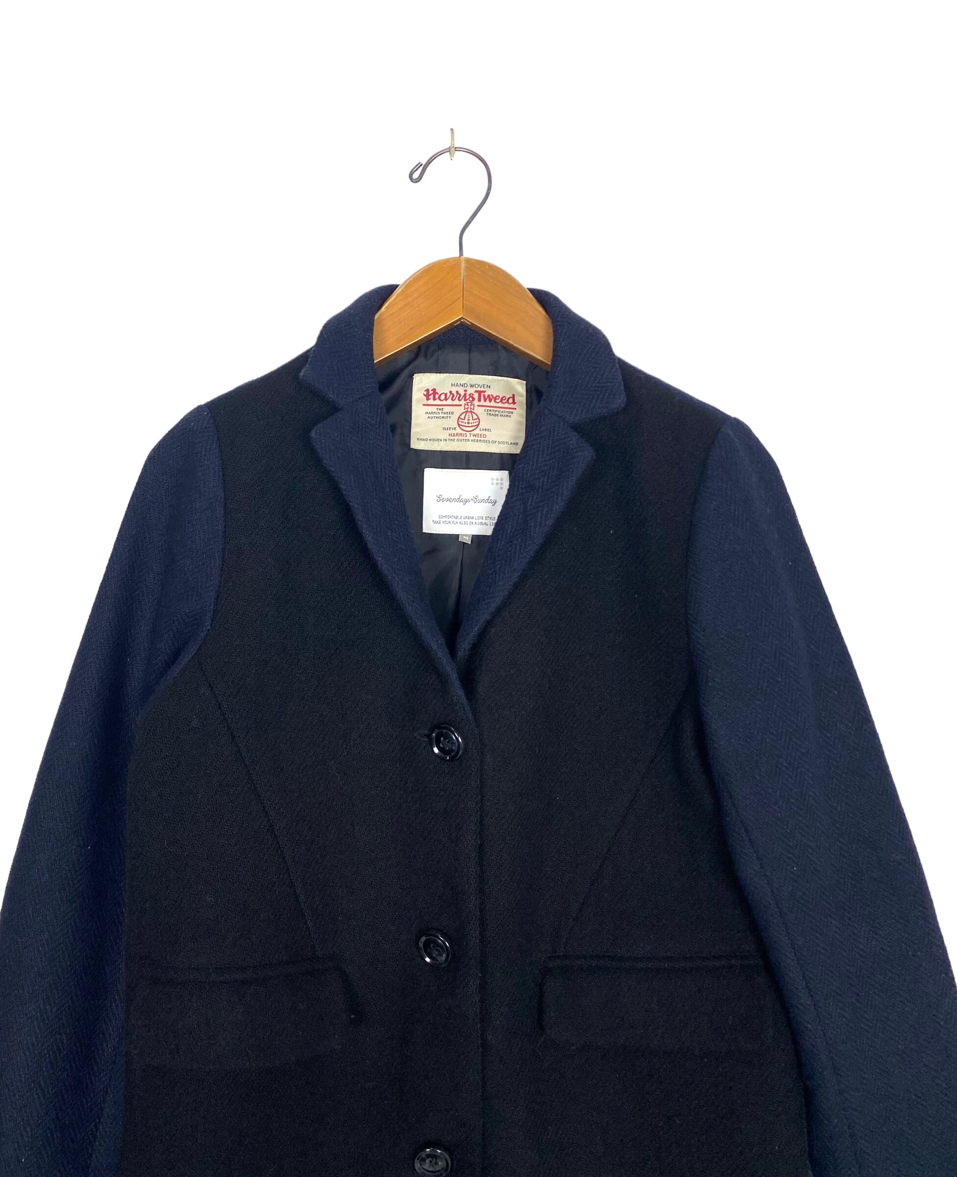 Vintage Harris Tweed X Sevendays Sunday Wool Long Coat