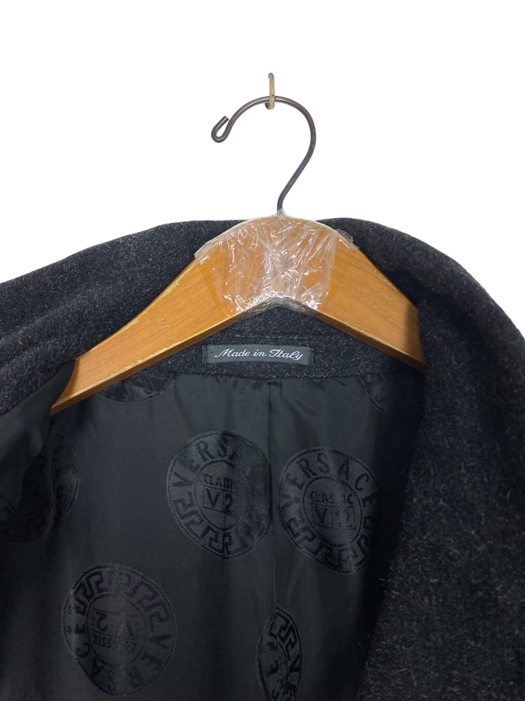 Vintage Versace Classic V2 Wool Long Coat Made in Italy