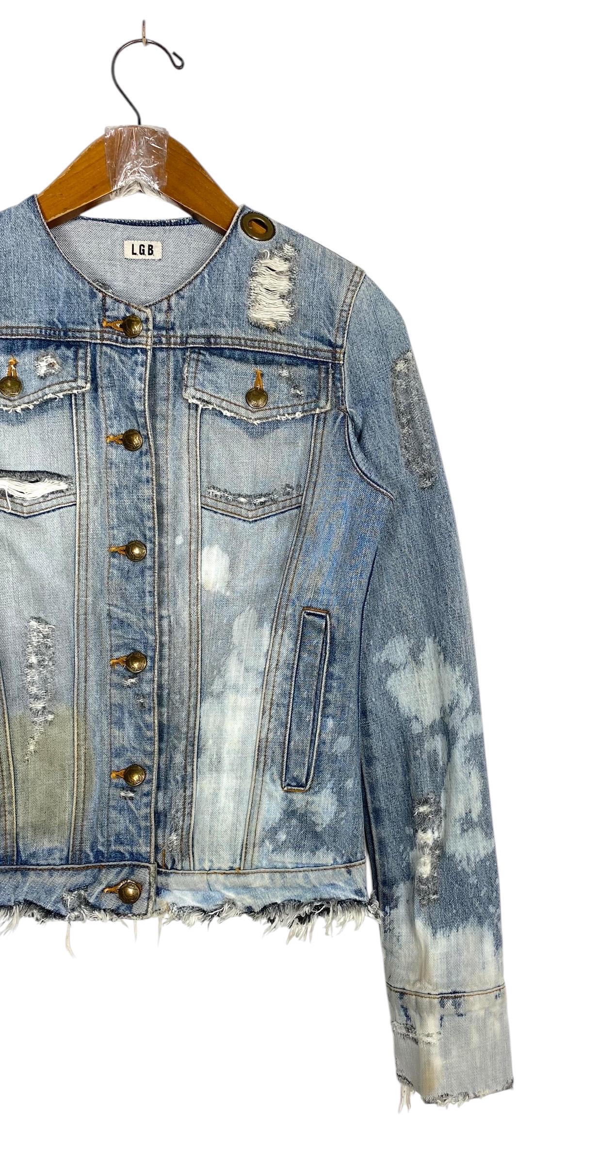 Le Grand Bleu (LGB) Bleach Distressed Denim Jacket Made in Japan
