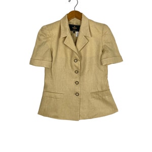 Vintage Fendi 365 Linen Beige Blazer Made in Italy Women’s Small Size Rare