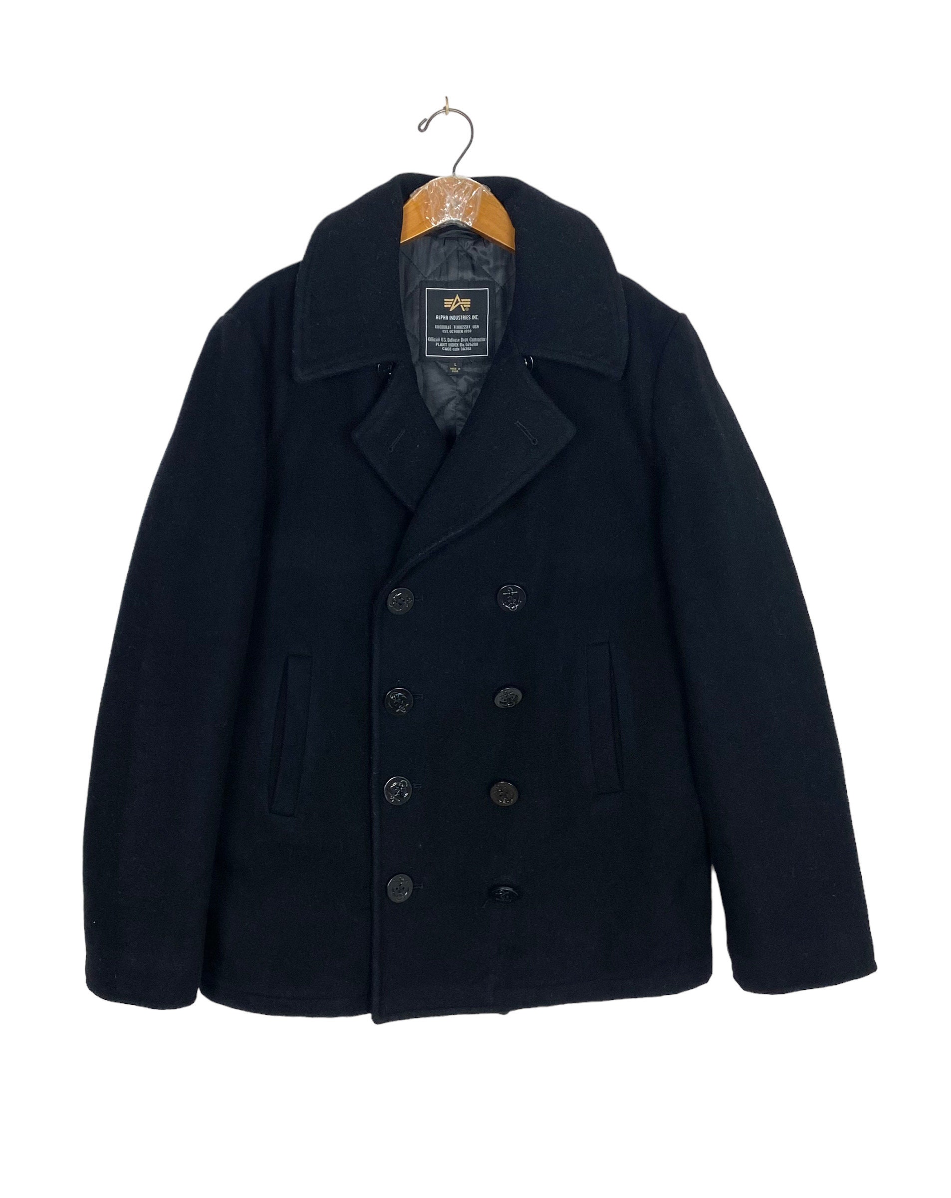 Vintage Alpha Industries Inc Wool Pea Coat Mens Medium Size Rare Etsy Ireland