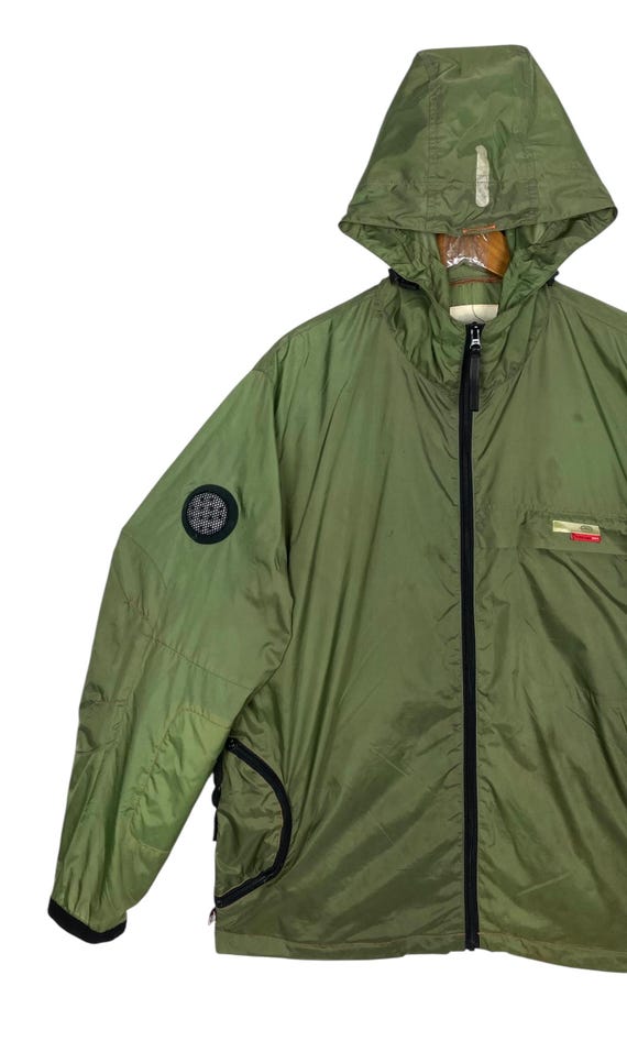ECKO UNLTD　ナイロンジャケット　XL　カーキ Ecko Unltd Collapsing Unit Hoodie Outerwear Jacket Men's Medium