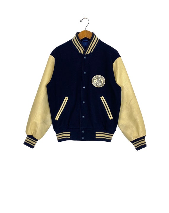 BOSS - Varsity-style jacket with monogram-embossed leather sleeves