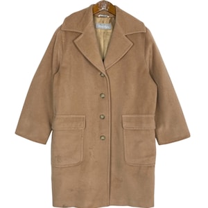 Vintage Max Mara Virgin Wool Double Collar Coat Made in Italy Women’s Large Size Rare