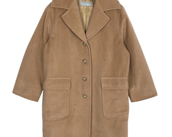 Vintage Max Mara-jas van scheerwol met dubbele kraag Made in Italy, grote damesmaten Zeldzaam