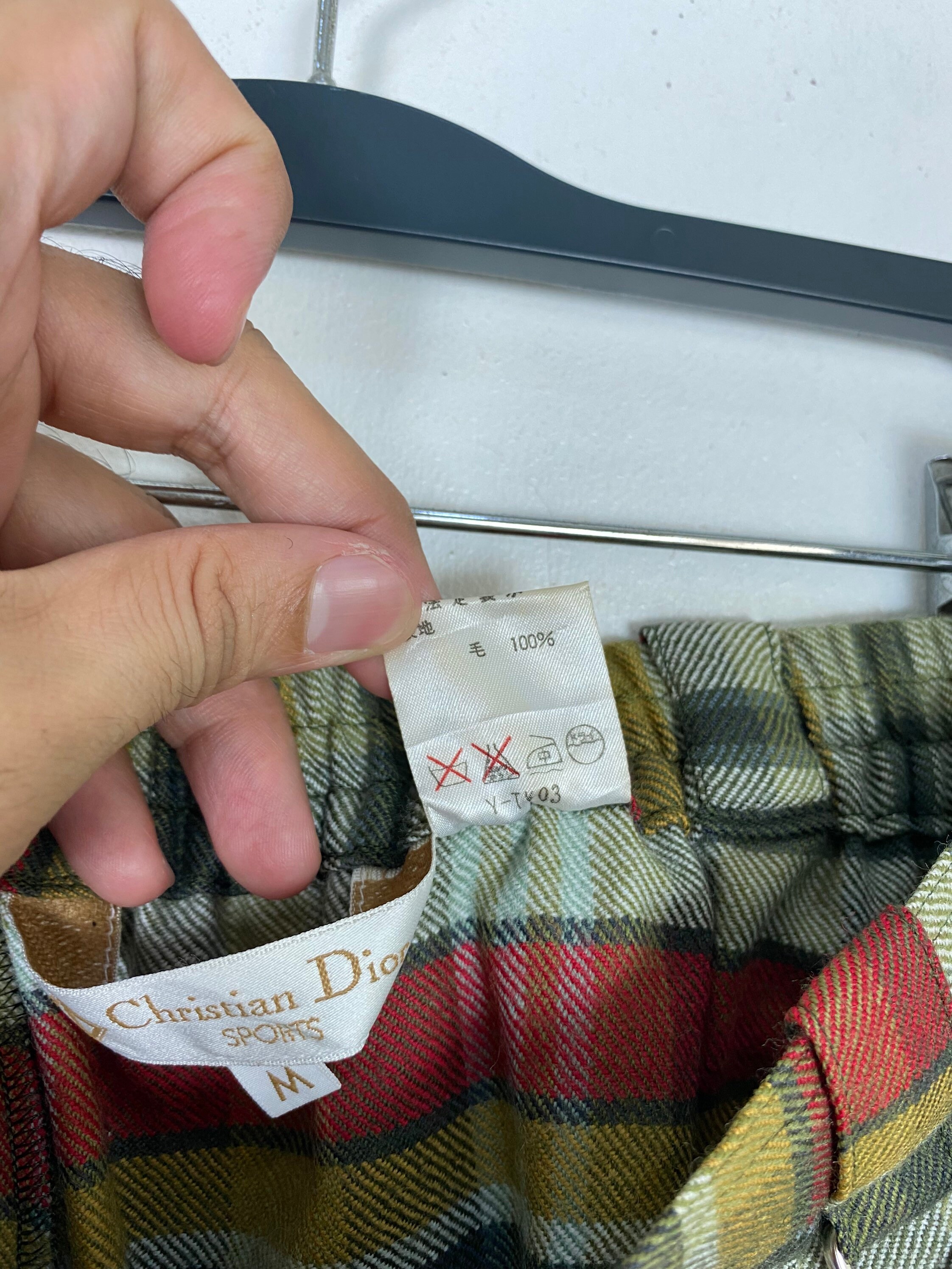 Vintage Christian Dior Sport Mini Skirt Checked Pattern Made