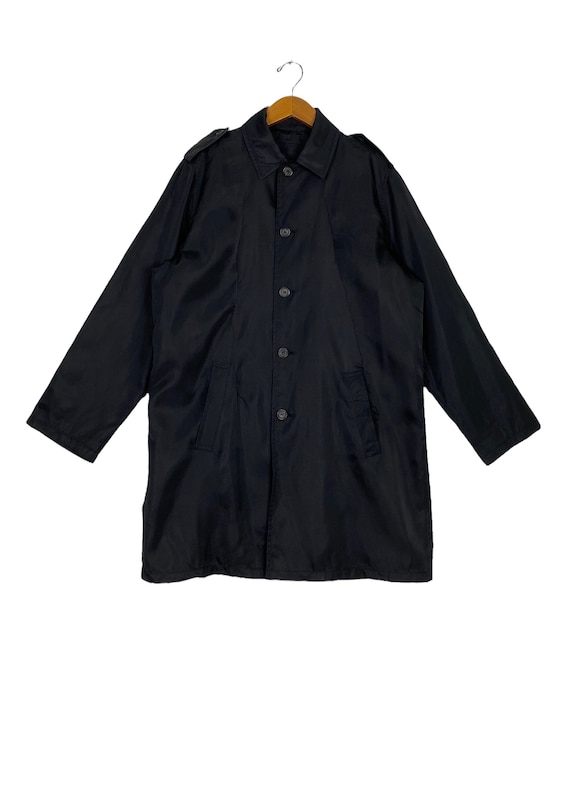 Trench medio da uomo vintage Prada THRASHED nero Made in Italy