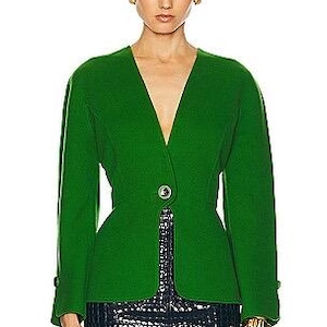 Vintage Christian Dior Button Jacket in Green Women’s Medium Size Rare
