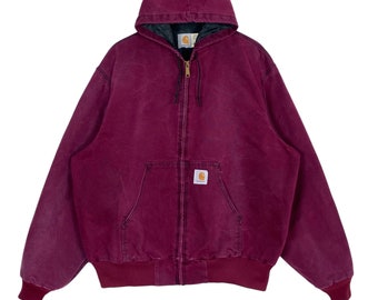 Vintage Carhartt Hoodie Workwear Sunfaded Made in Usa Men’s Extra Large Size Rare