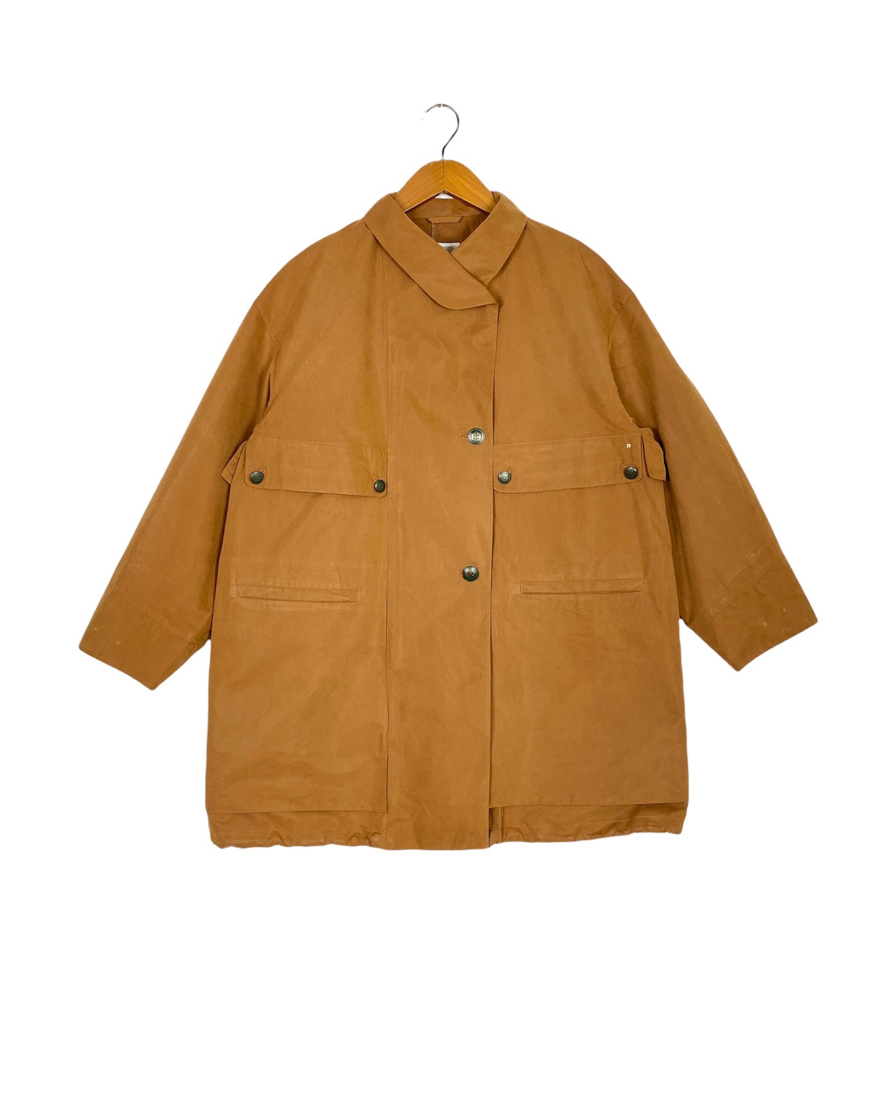 Vintage Etienne Aigner Oversize Parkas Made in Italy Riri Zipper Women’s Extra Large Size 90’s Luxury Old Fashion Style