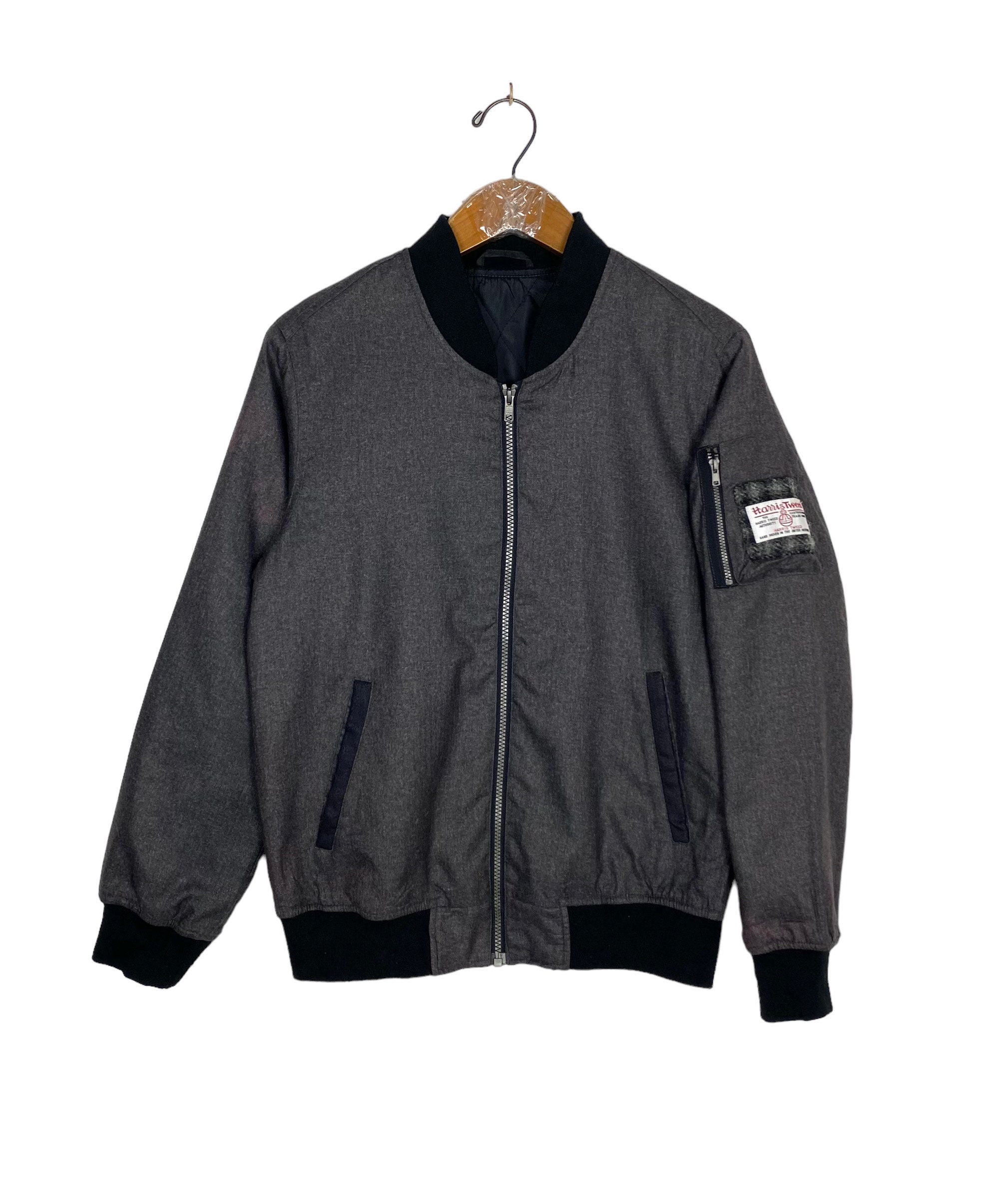 harris tweed bomber