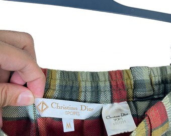 Vintage Christian Dior Sport Mini Skirt Checked Pattern Made