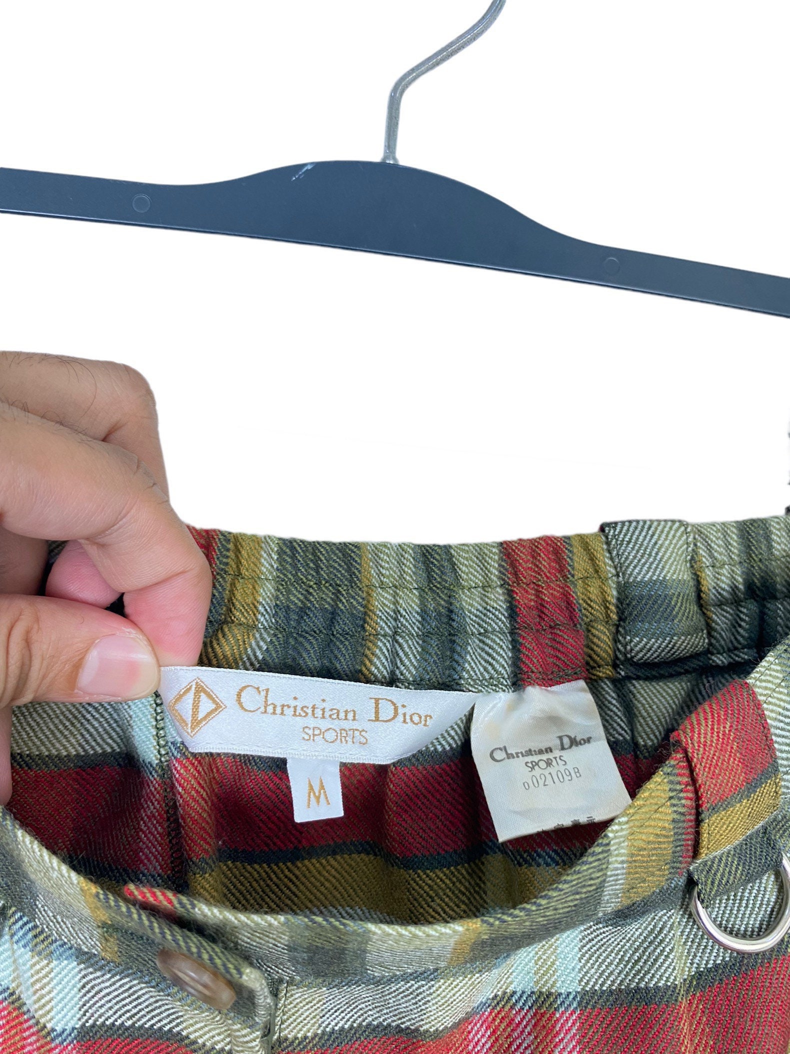 Vintage Christian Dior Sport Mini Skirt Checked Pattern Made