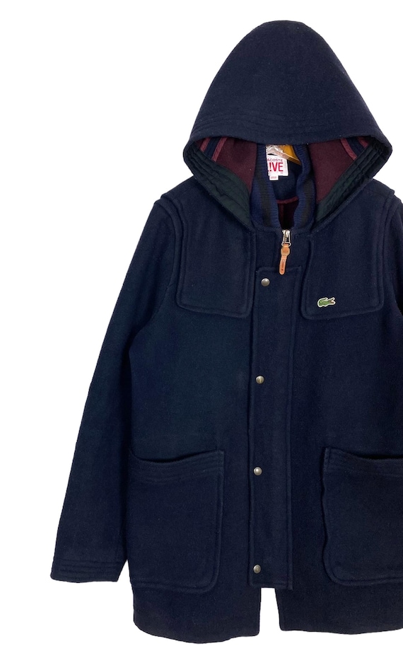 Vintage Lacoste Live Duffle Coat Hoodie Small Logo Men display picture 2
