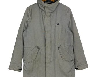 Vintage Fred Perry Fishtail Parka Jacket With Detachable Hood