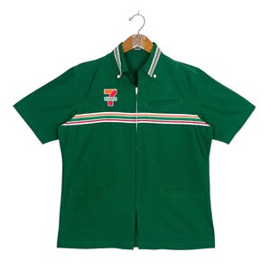 Vintage 7 Eleven Uniform Short Sleeve Embroidery Big Logo Men’s Medium Size Rare
