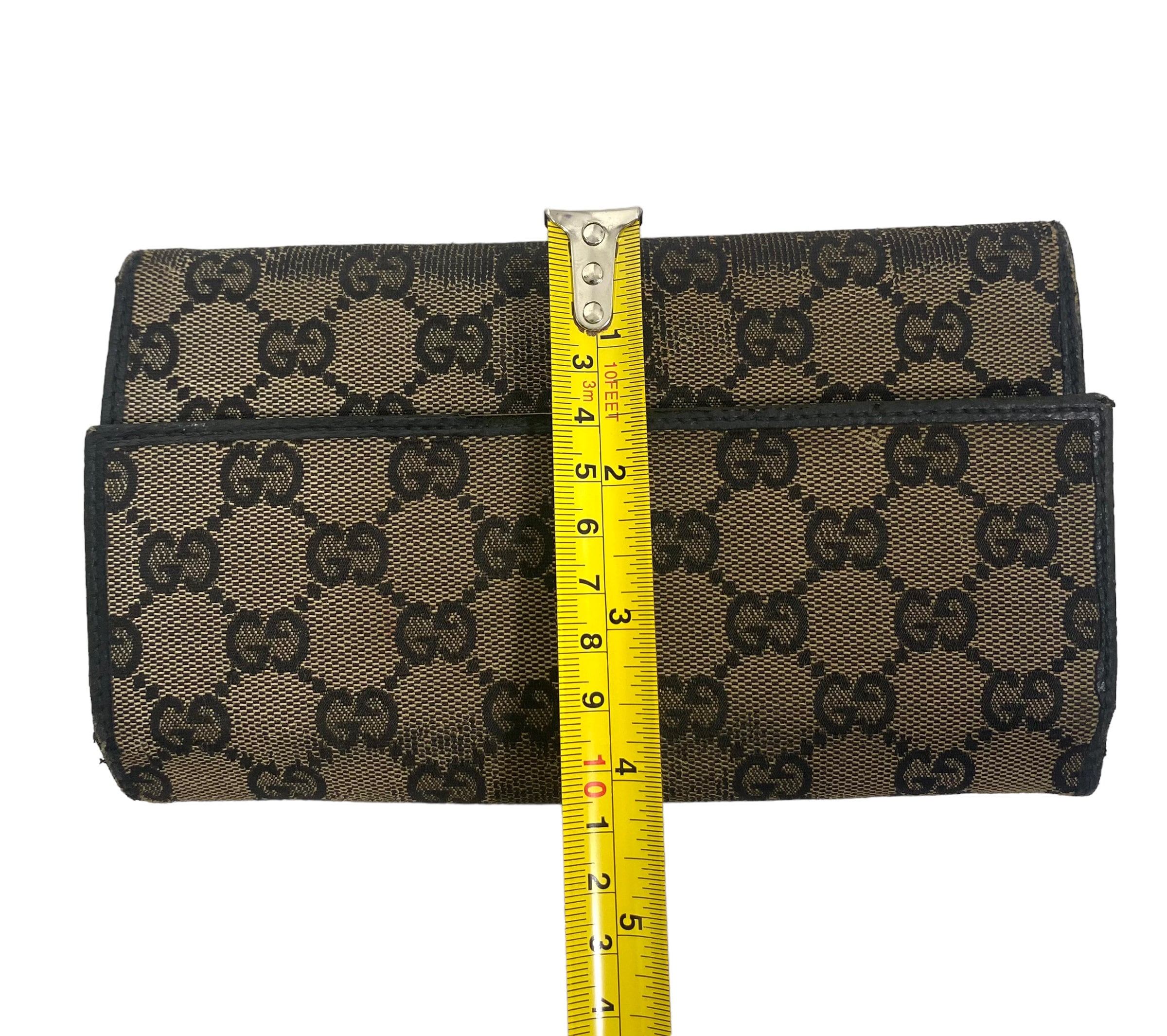 小物 Vintage Gucci Long Wallet GG Pattern Vintage Old Gucci Long Trifold Wallet Web Blue Canvas