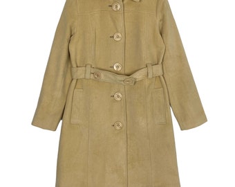 Vintage Courreges Wool Belted Coat Women Small Size Rare