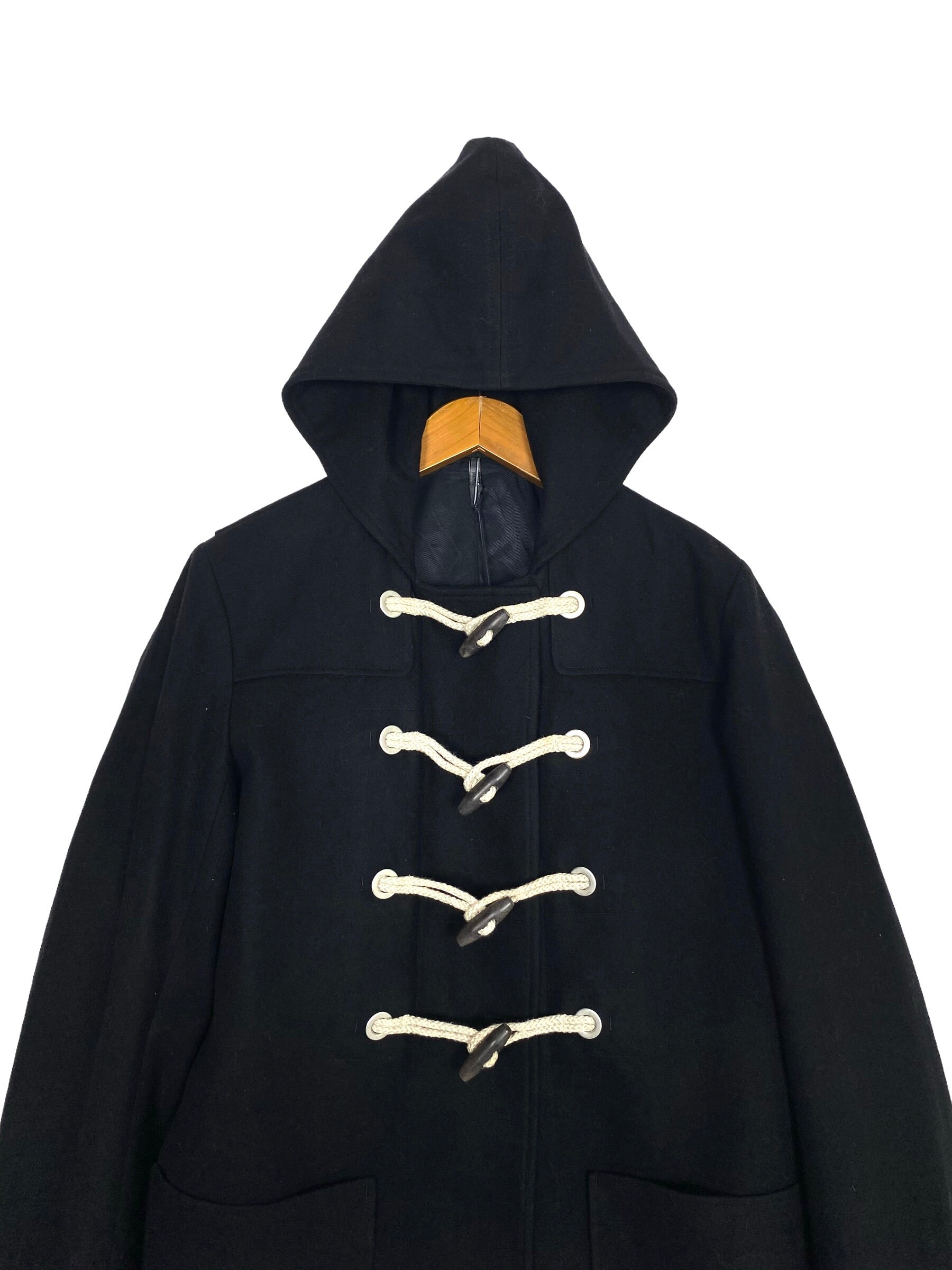 ジャケット・アウター 80s vintage Christian dior duffel coat Vintage Dior Homme Duffle Wool Coat With Hood Black Made in