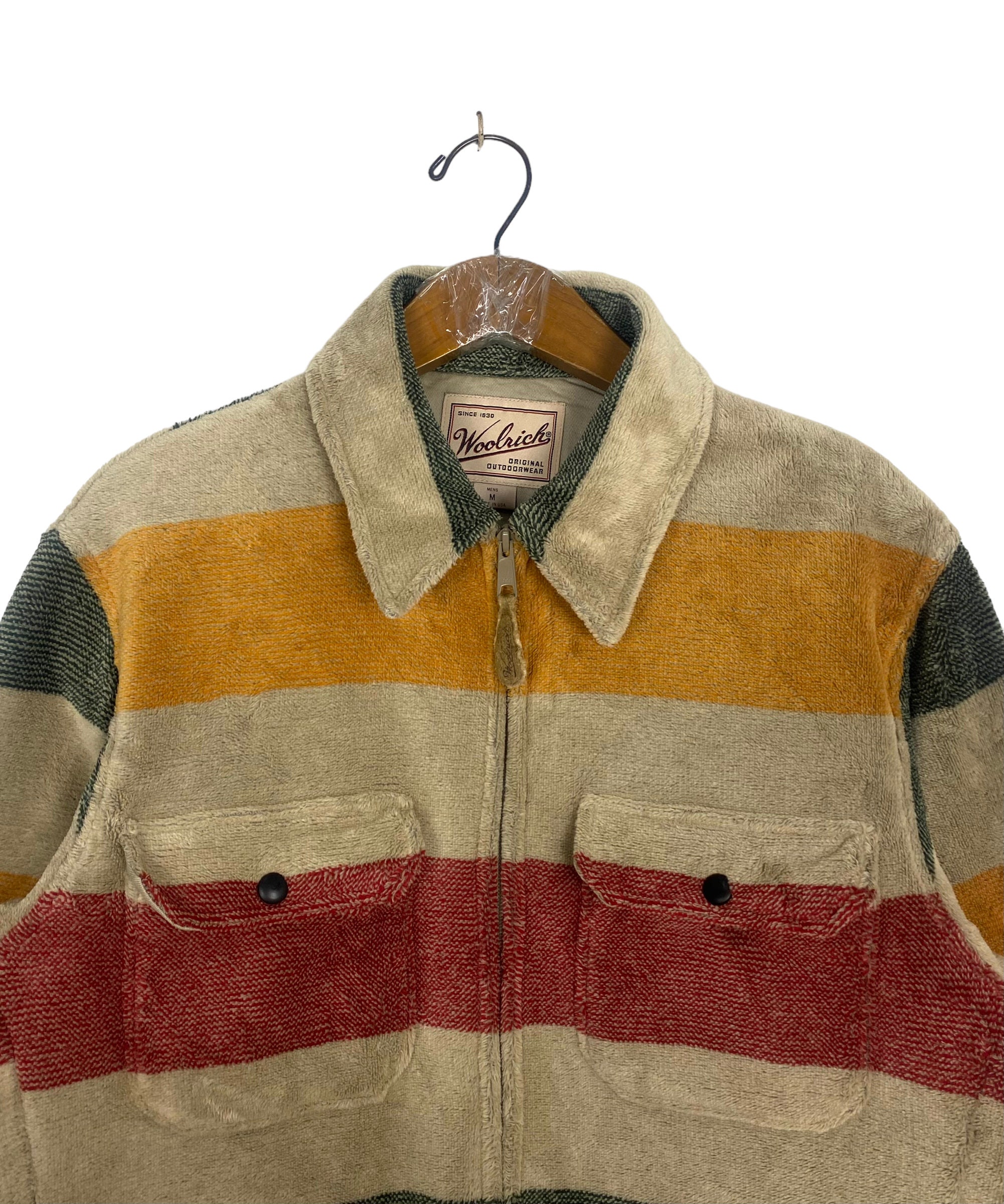 Vintage 90's Woolrich Blanket Zipper Fleece Hudson Bay