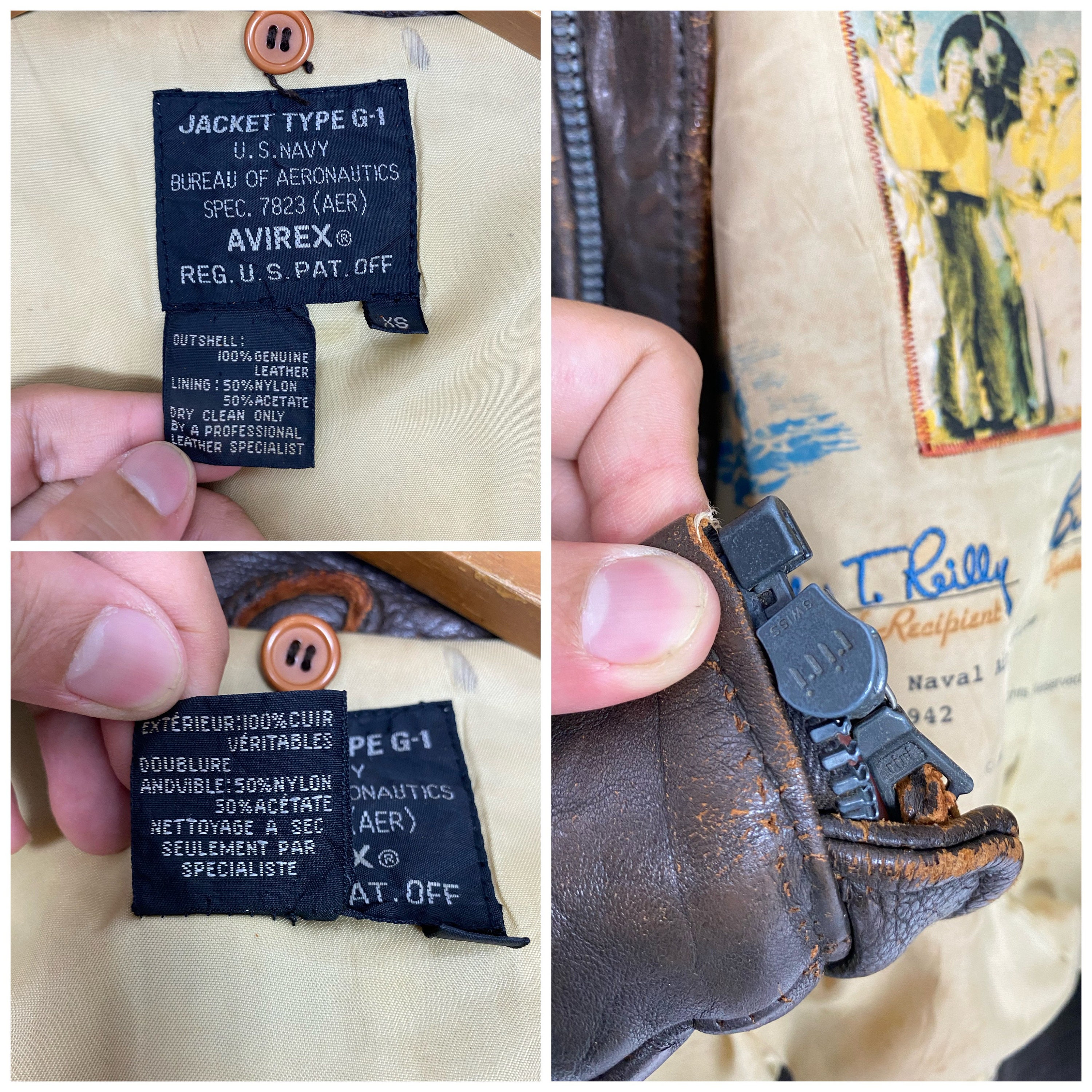 Vintage 80's DISTRESSED Avirex Type G-1 Leather Flight Vintage 80's DISTRESSED Avirex Type G-1 Leather Flight