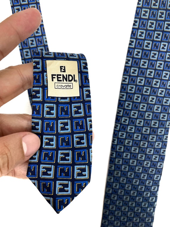 Vintage Fendi Monogram Silk Neck Tie Made in Italy - image 3