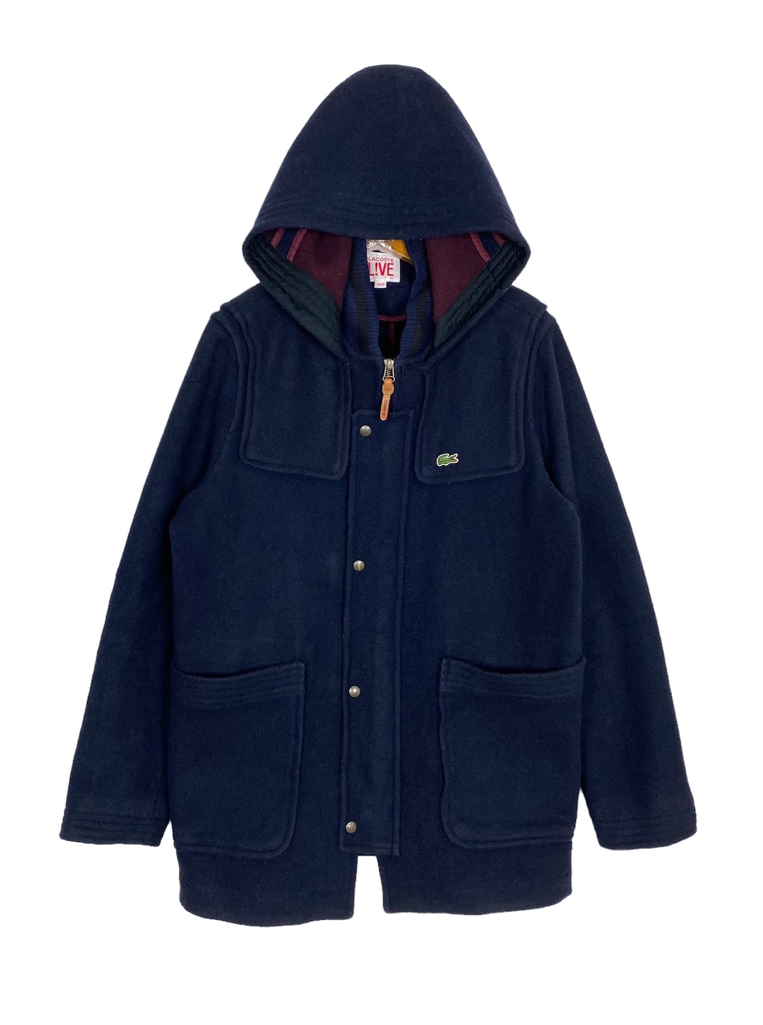 LACOSTE LIVE メンズ コート Vintage Lacoste Live Duffle Coat Hoodie Small Logo Men's Medium