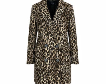 ZARA Leopard Print Jacquard Coat Women’s Small Size Rare