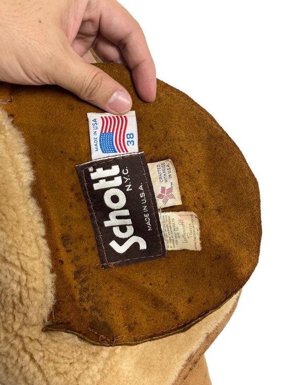 1970'S Schott Rancher suede jacket, men's size L, vintage Genuine Leather Cowhide Suede Leather brown type Vintage Second Hand