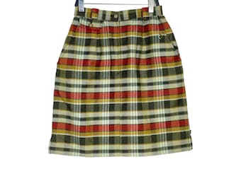 Dior SHORT Skirt 関税込 ディオールの Vintage Christian Dior Sport Mini Skirt Checked Pattern Made
