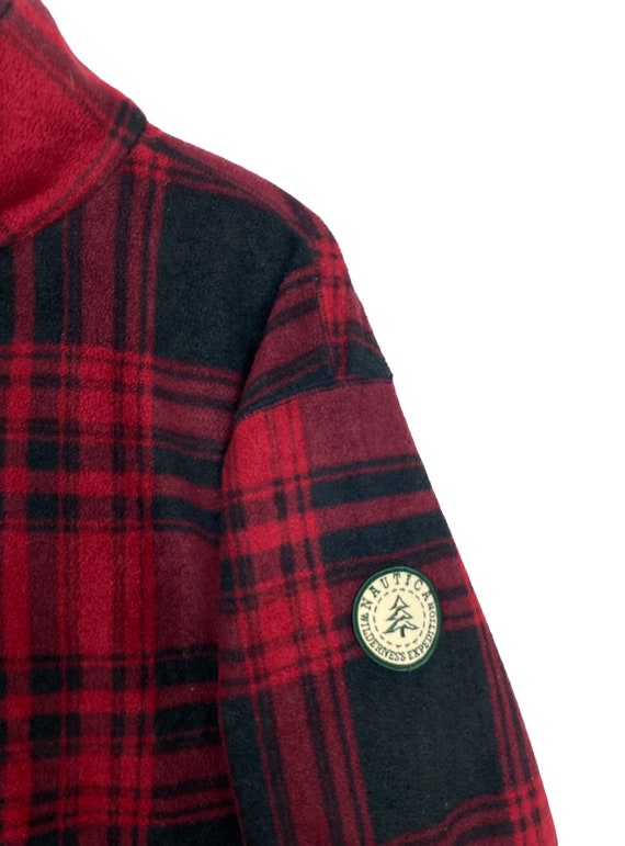 Vintage Nautica Tartan Fleece Small Logo Men’s Sm… - image 3