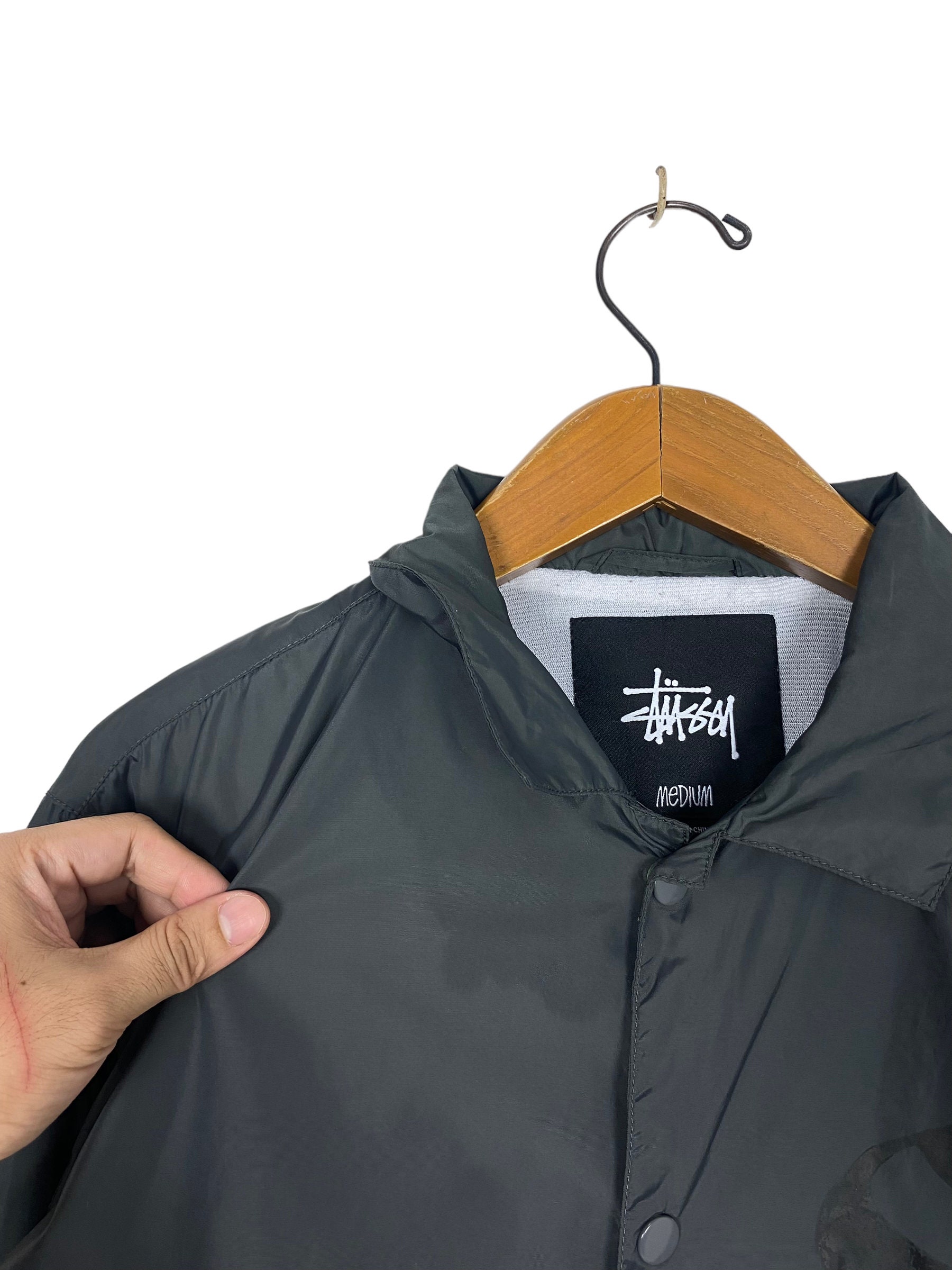 Vintage Stussy Light Jacket Spellout Big Logo Men's Medium Vintage Stussy Light Jacket Spellout Big Logo Men's Medium