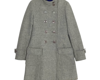 Vintage Burberry Blue Label Double Breasted Wool Coat Women’s Small Size Rare