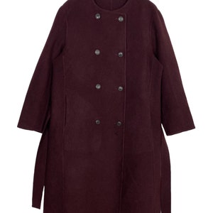 Ines De La Fressange Paris X Uniqlo Belted Wool Coat Women’s Large Size Rare