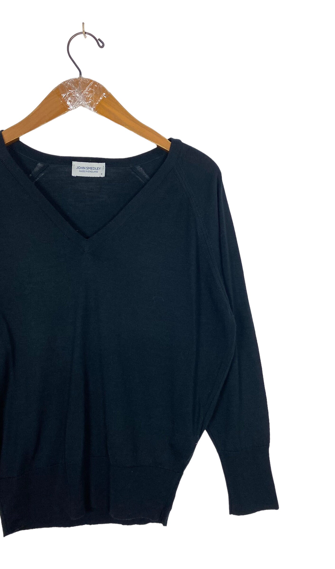 John Smedley Merino Wool V Neck Cardigan Made in England Womens 