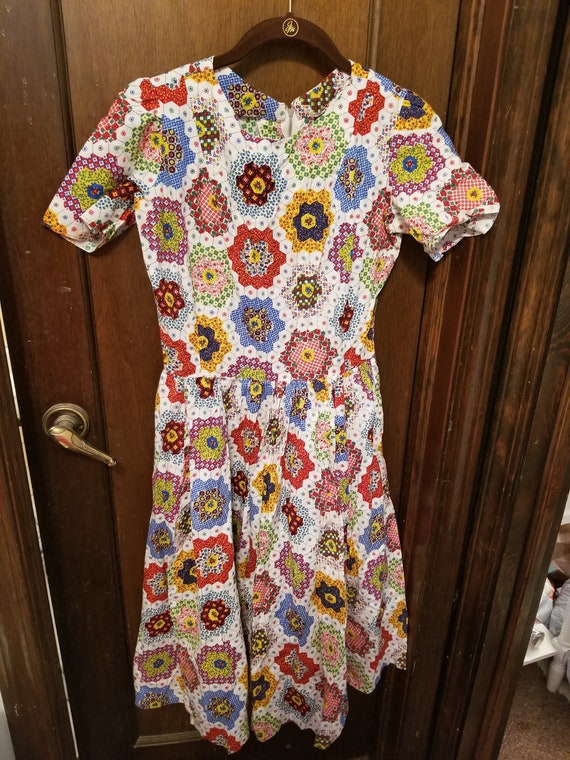 Vintage A-line multicolor dress