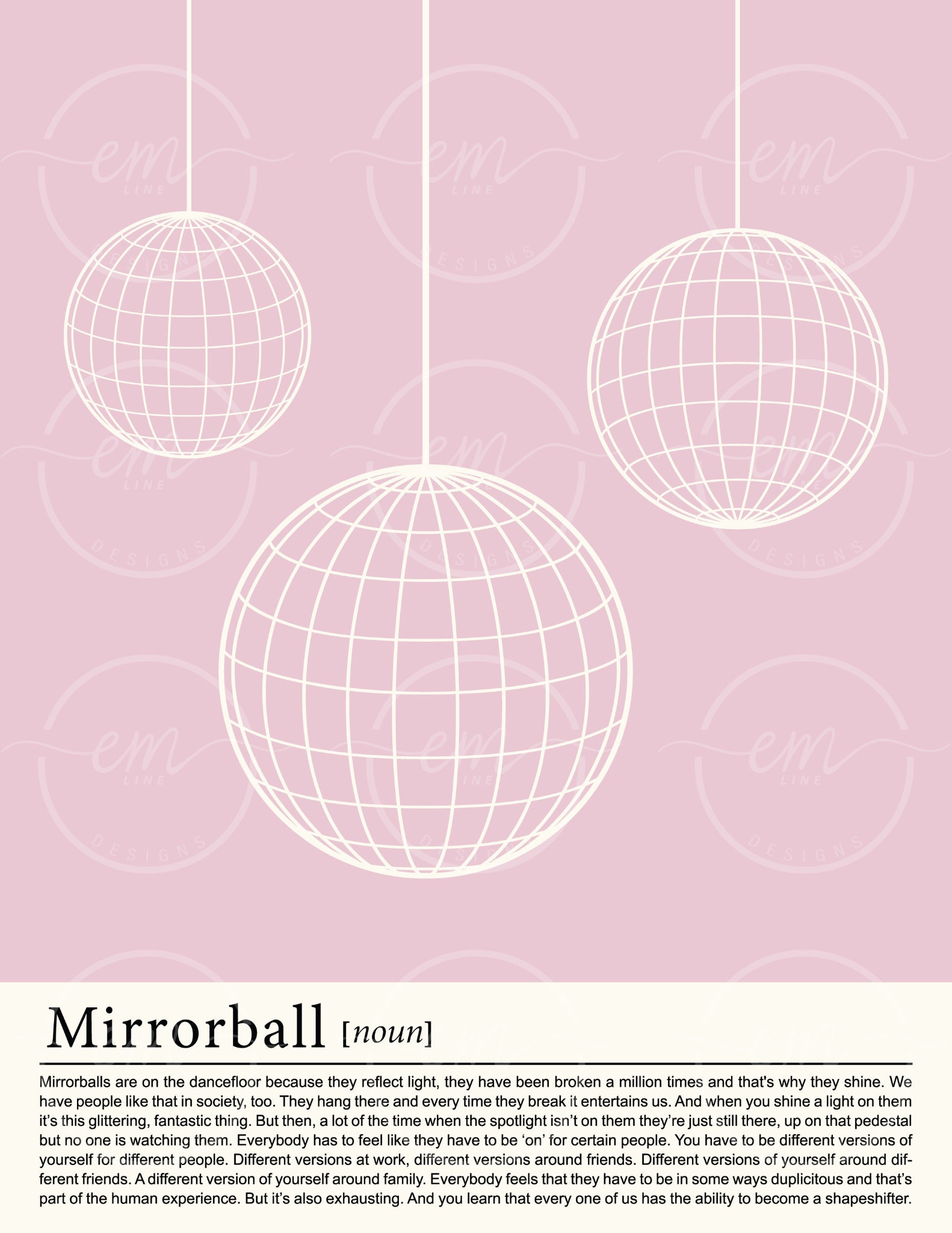 Printable of 3 Disco Balls for Mirrorball Girlies Explaining Etsy