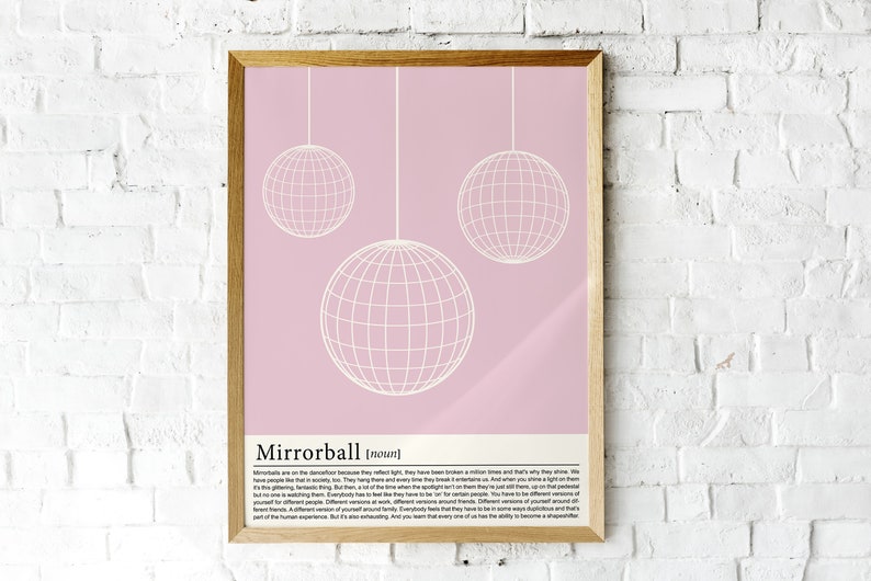 Printable of 3 Disco Balls for Mirrorball Girlies Explaining Etsy